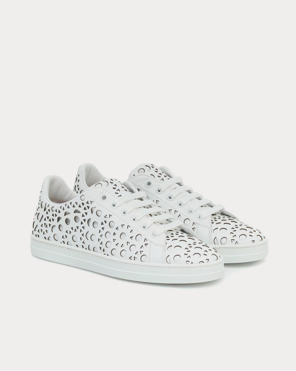 Alaïa Laser-cut leather White Low Top Sneakers - 2