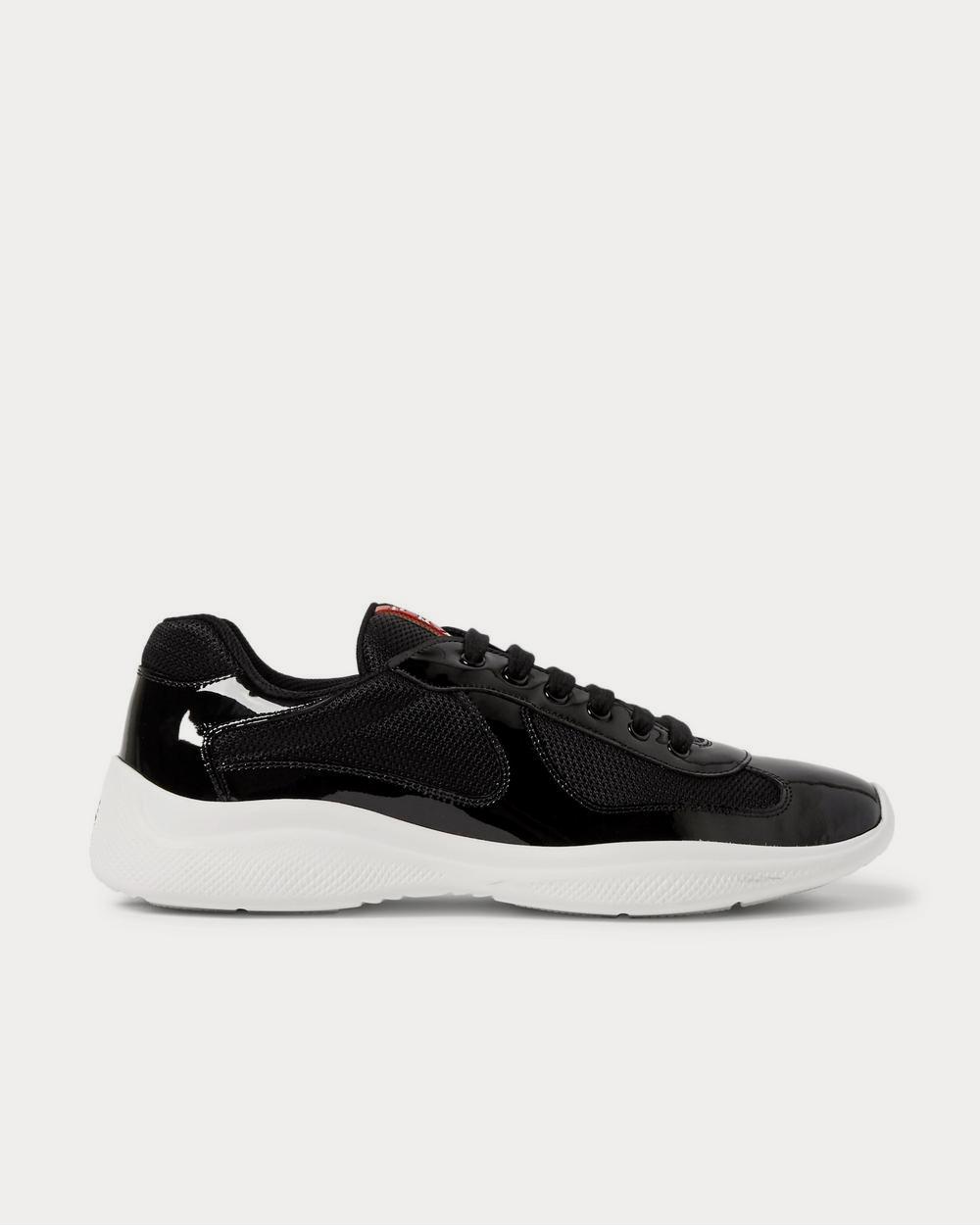 Prada America's Cup Patent-Leather and Mesh  Black low top sneakers - 1