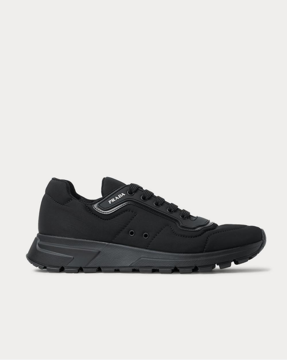 Prada Match Race Rubber and Leather-Trimmed Nylon  Black low top sneakers - 1