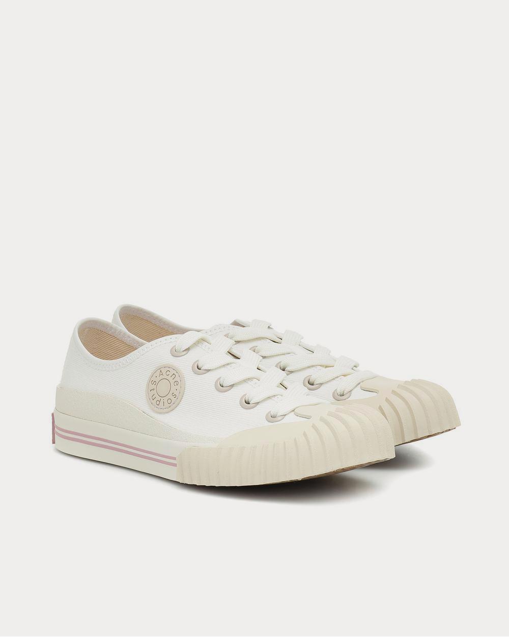 Acne Studios Twill Ivory White Low Top Sneakers - 2