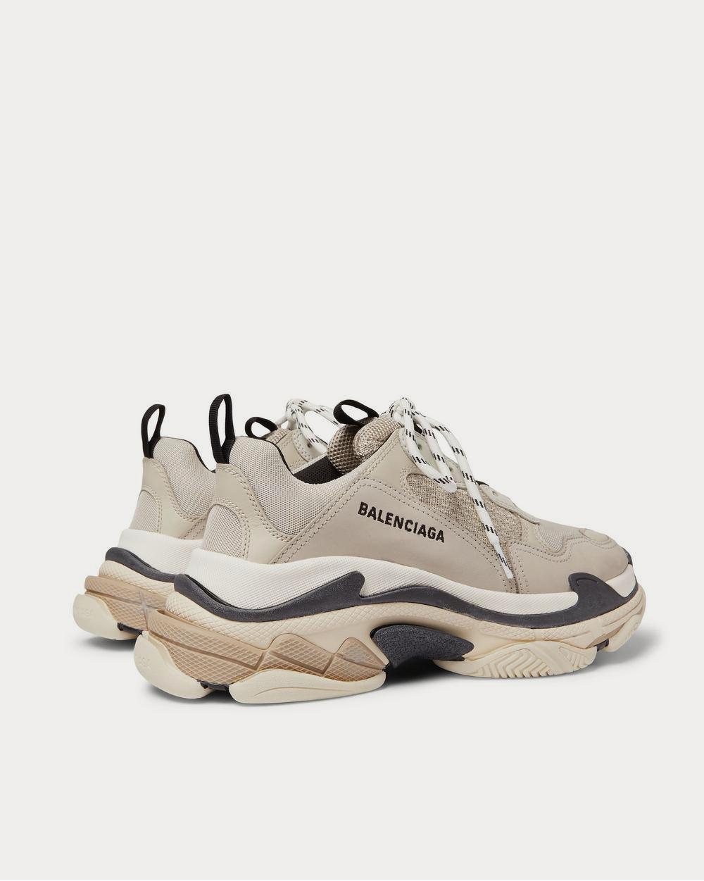 Balenciaga Triple S Mesh, Nubuck and Leather  Beige low top sneakers - 4