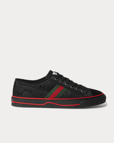 Gucci Off the Grid Webbing-Trimmed Monogrammed ECONYL Canvas  Black low top sneakers