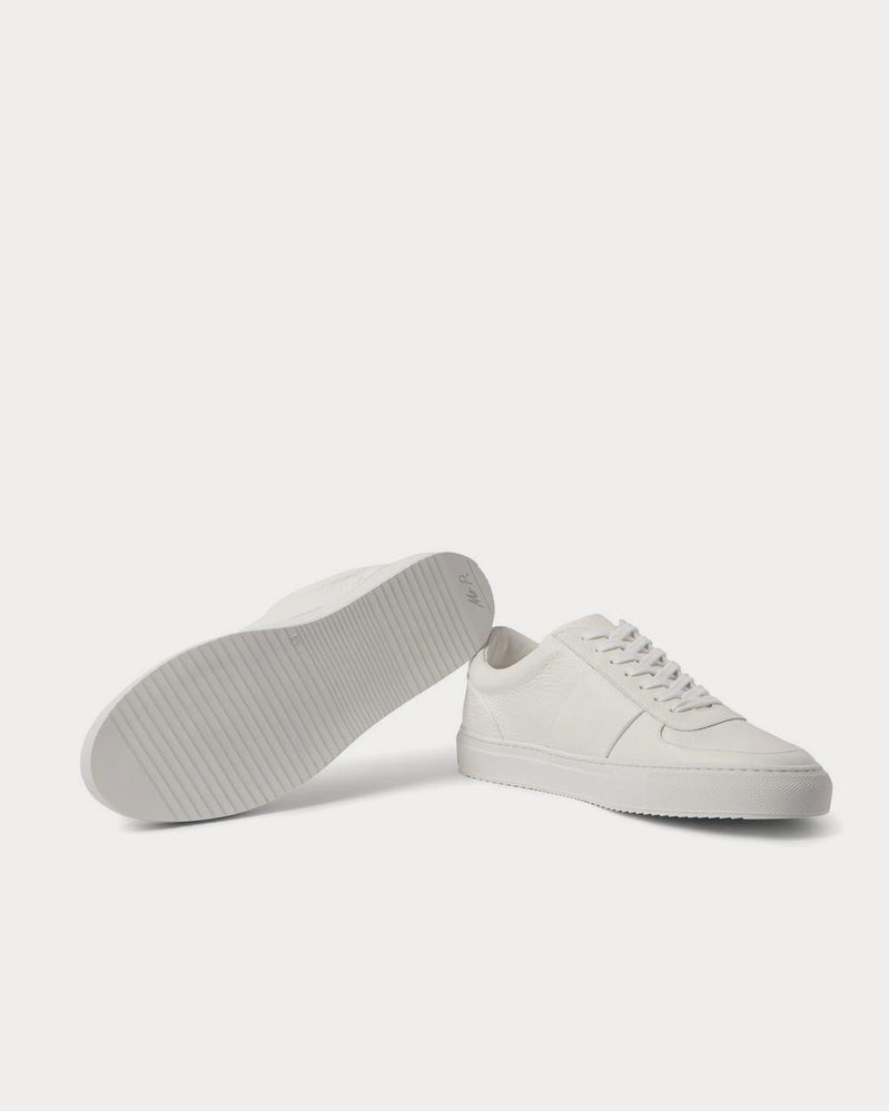 Mr P. Larry Full-Grain Leather  White low top sneakers - 3