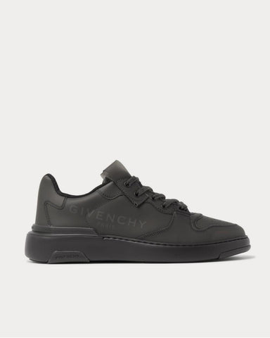 Givenchy Wing Leather-Trimmed Rubber  Black low top sneakers