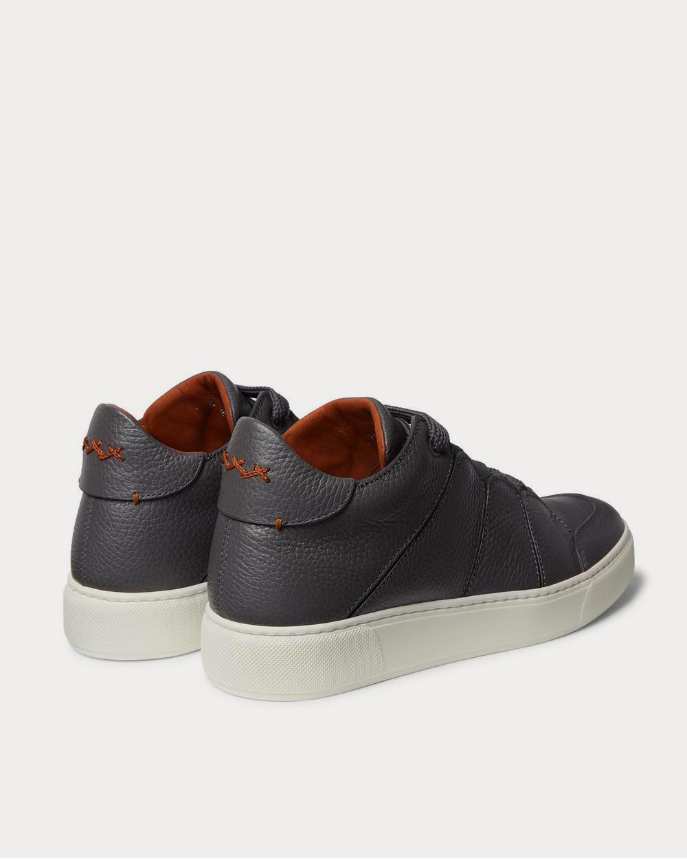 Ermenegildo Zegna Full-Grain Leather  Black low top sneakers - 4