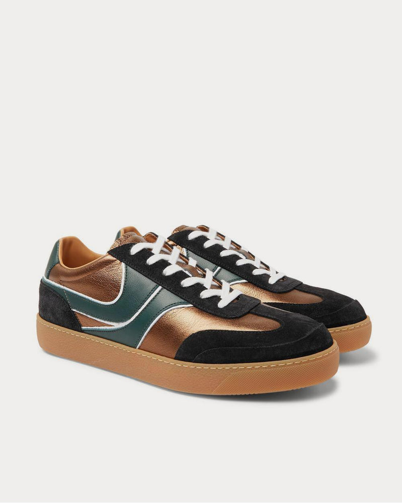 Dries Van Noten Panelled Suede and Leather  Brown low top sneakers - 2