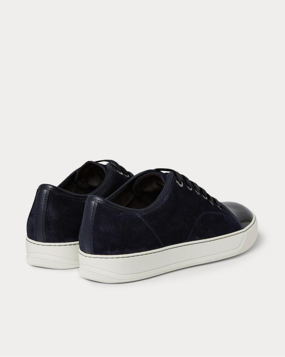 Lanvin Cap-Toe Suede and Patent-Leather  Midnight blue low top sneakers - 4