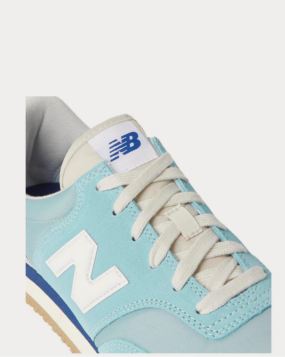 New Balance Comp 100 Leather and Suede-Trimmed Shell  Light blue low top sneakers - 4