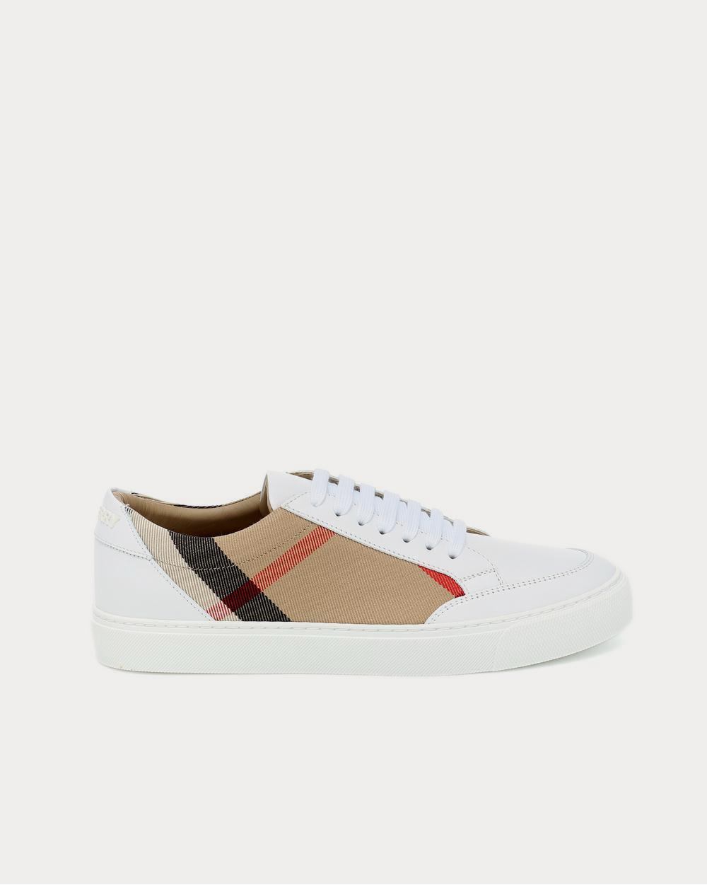 Burberry House Check leather-trimmed House Check Low Top Sneakers - 1