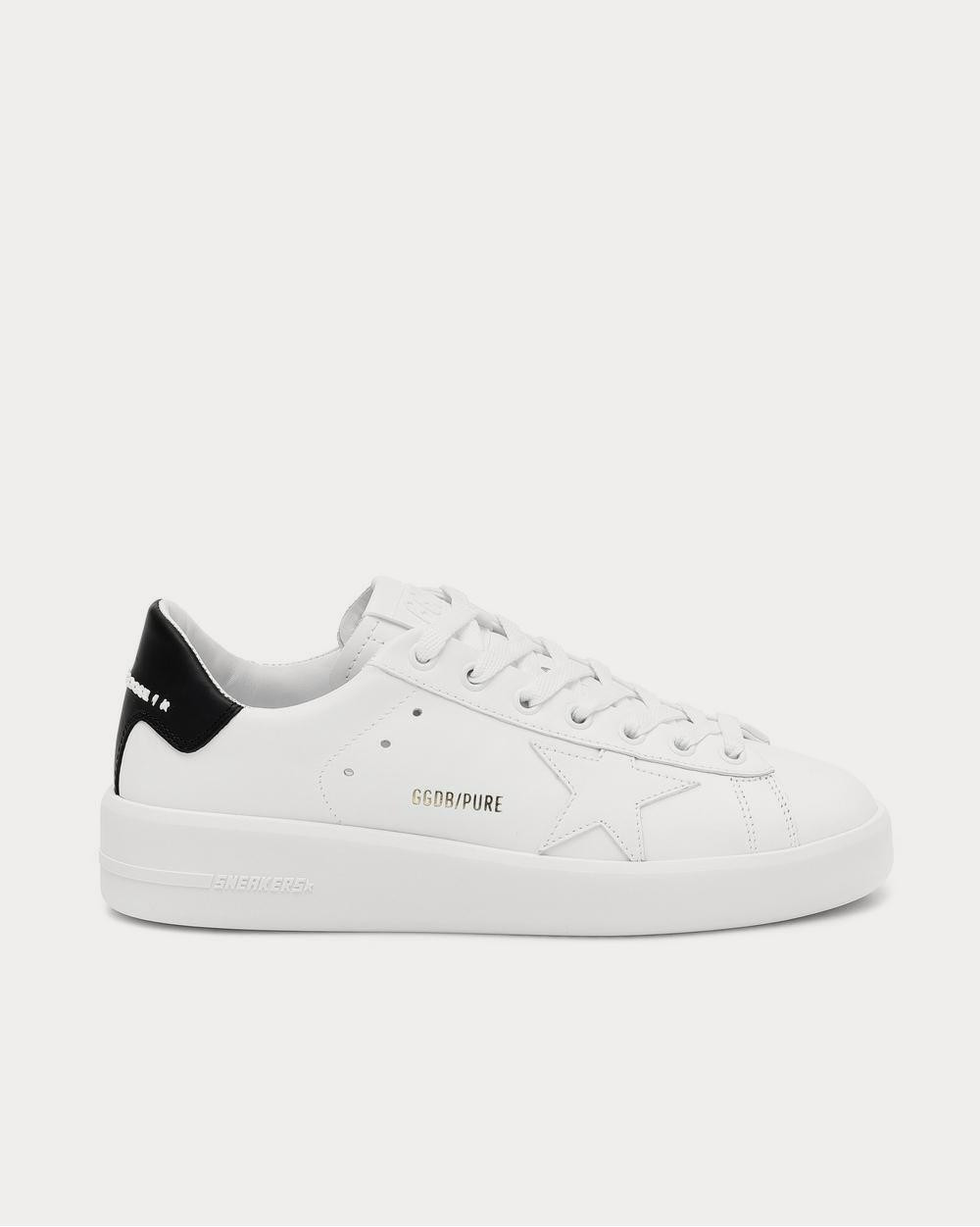 Golden Goose Pure Star leather White Leather-Black Heel Low Top Sneakers - 1