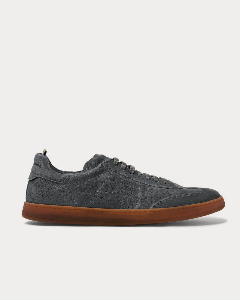 Officine Creative Kombo Nubuck-Trimmed Leather  Gray low top sneakers - 1