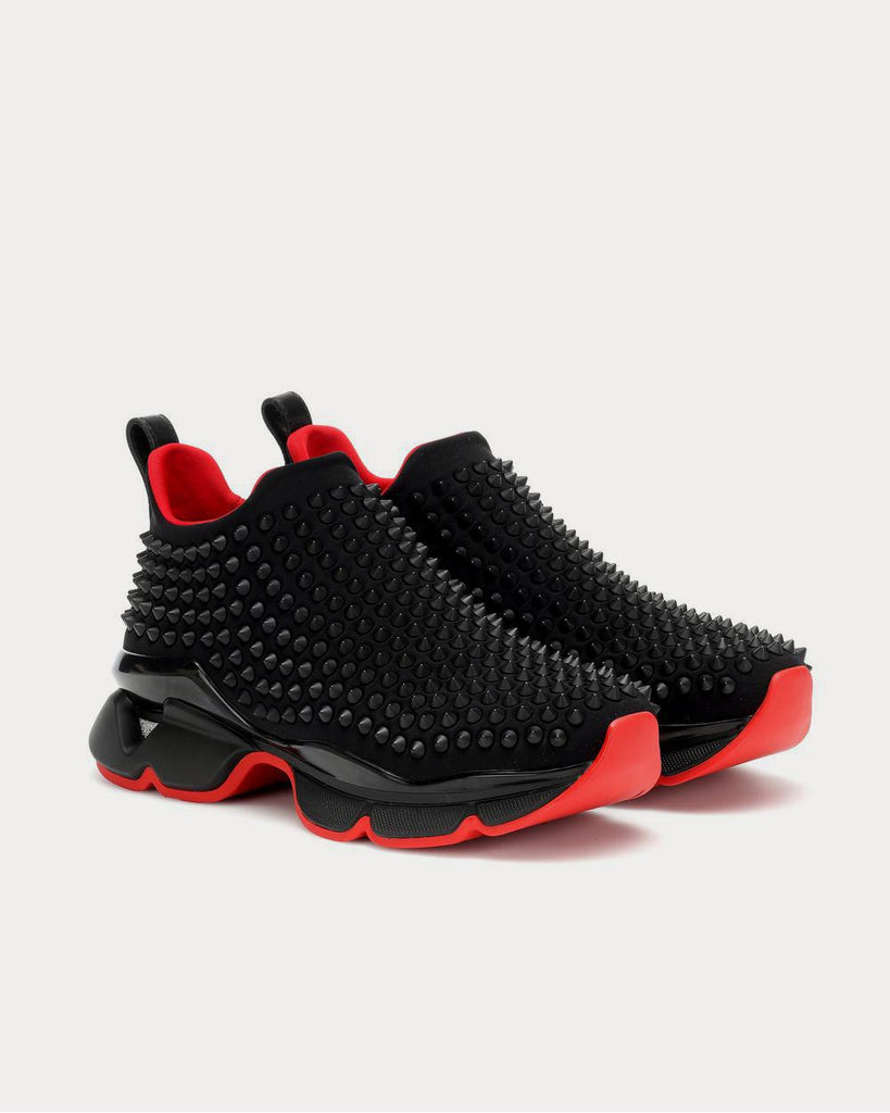 $1,295 Christian Louboutin Spike Sock Black Low Sneakers Sz 47 US