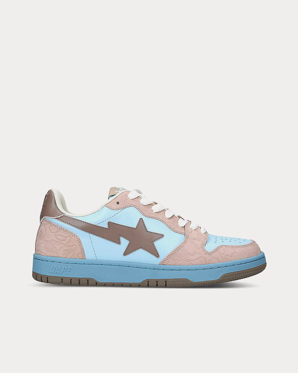 A Bathing APE BAPE STA Abstract-Print Pale Blue Low Top Sneakers - 1