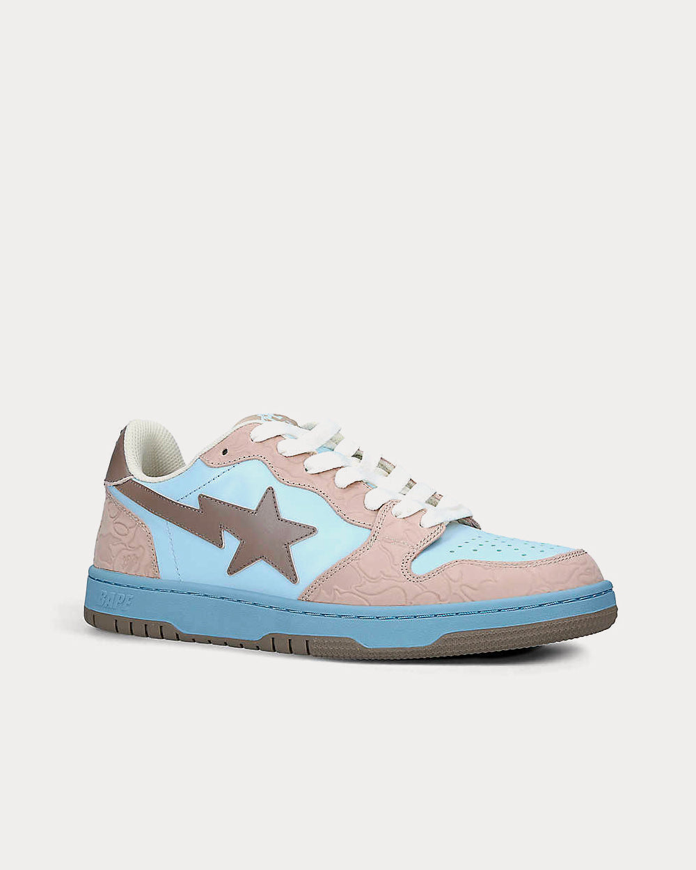 A Bathing APE BAPE STA Abstract-Print Pale Blue Low Top Sneakers - 3