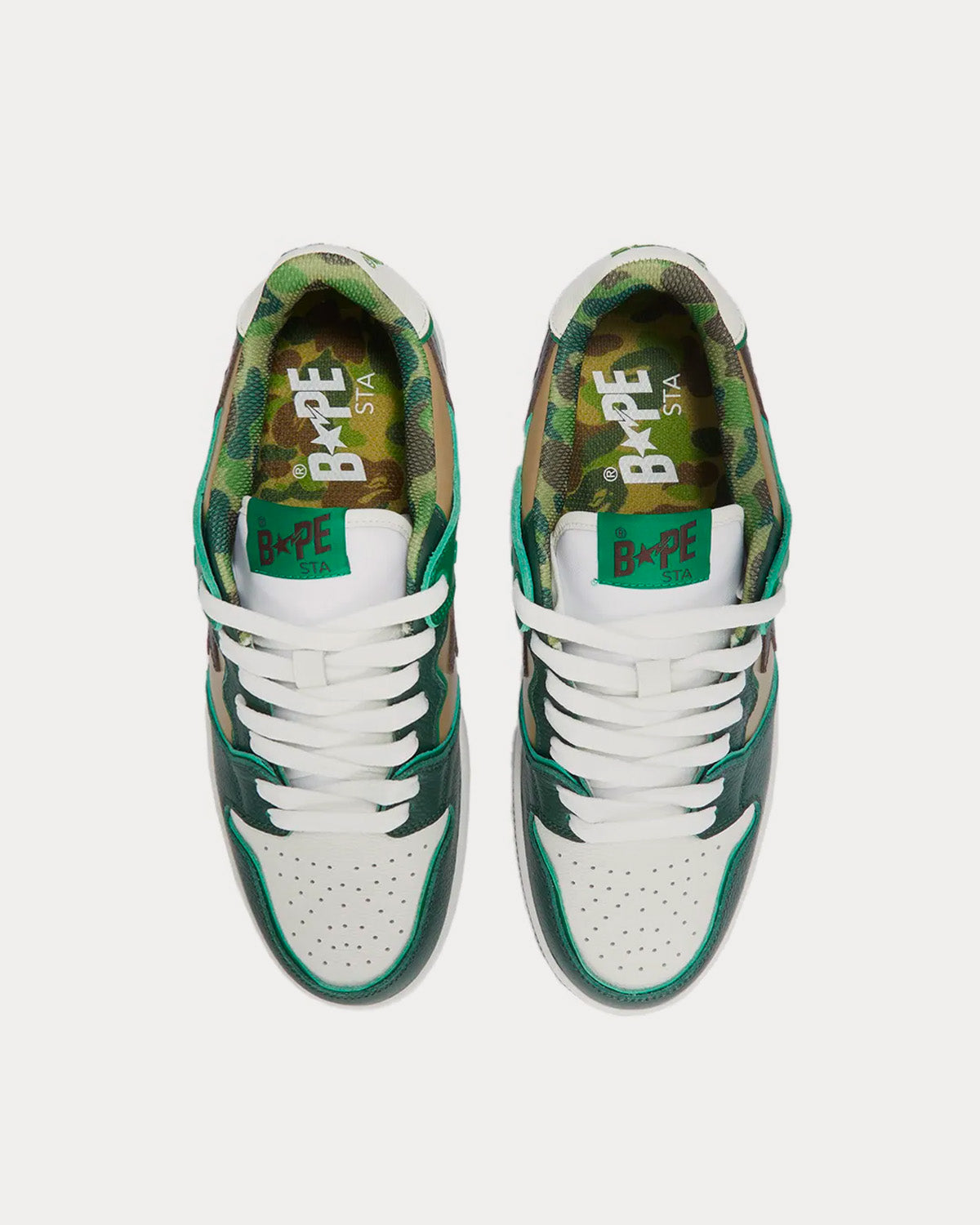 A Bathing APE SK8 Sta ABC Camo Green Low Top Sneakers - 2