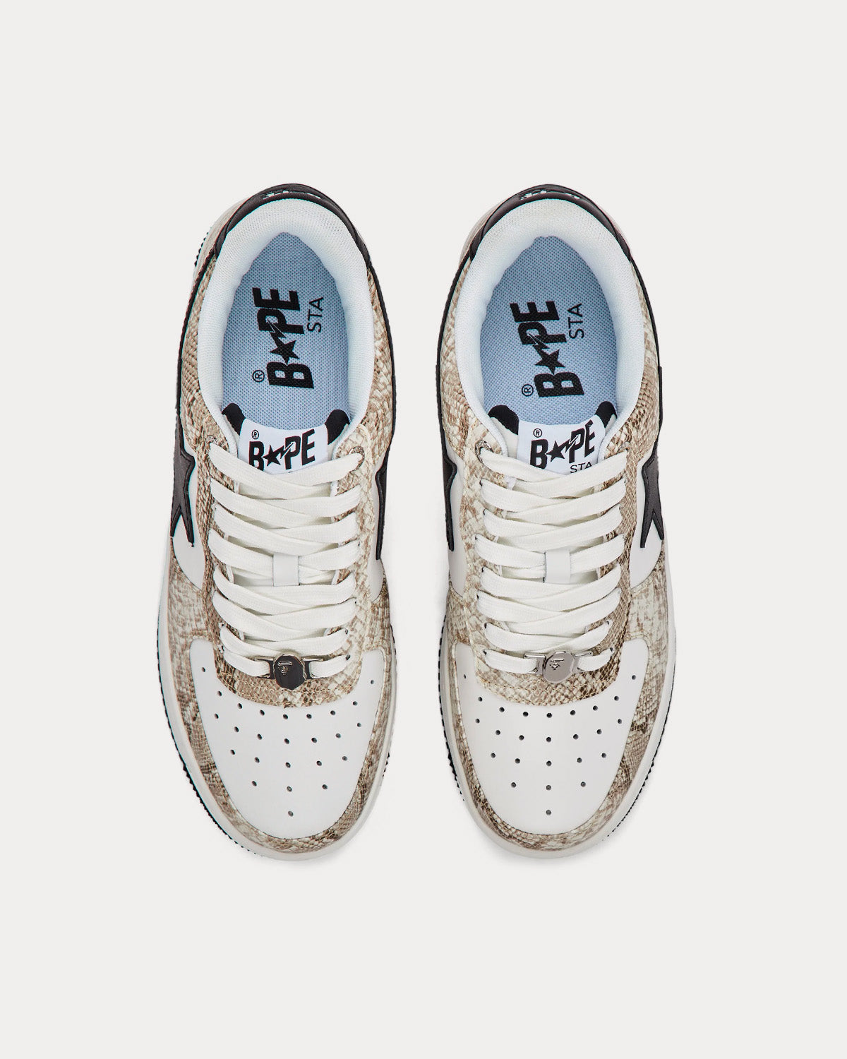 A Bathing APE Bape Sta Snake Beige Low Top Sneakers - 2