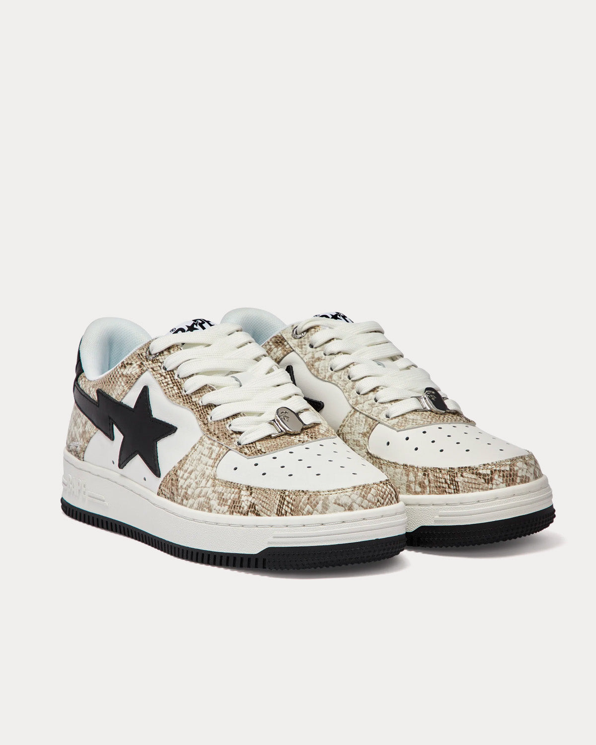 A Bathing APE Bape Sta Snake Beige Low Top Sneakers - 3