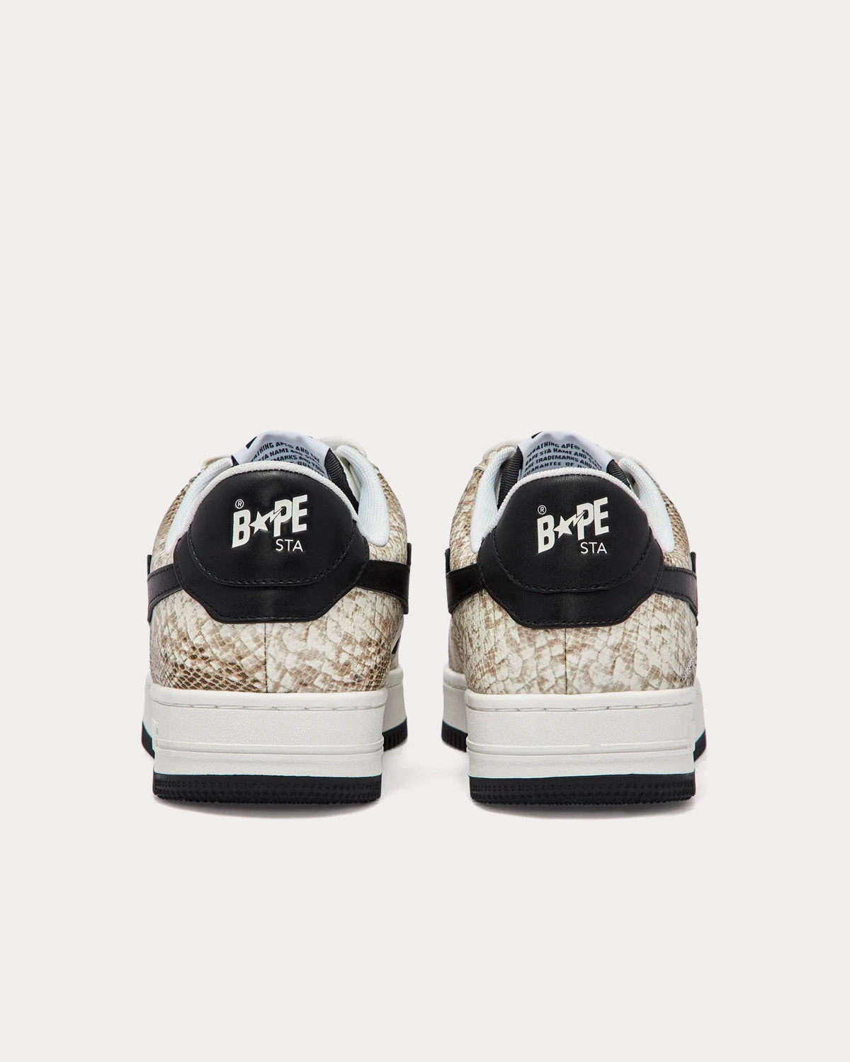 A Bathing APE Bape Sta Snake Beige Low Top Sneakers - 4