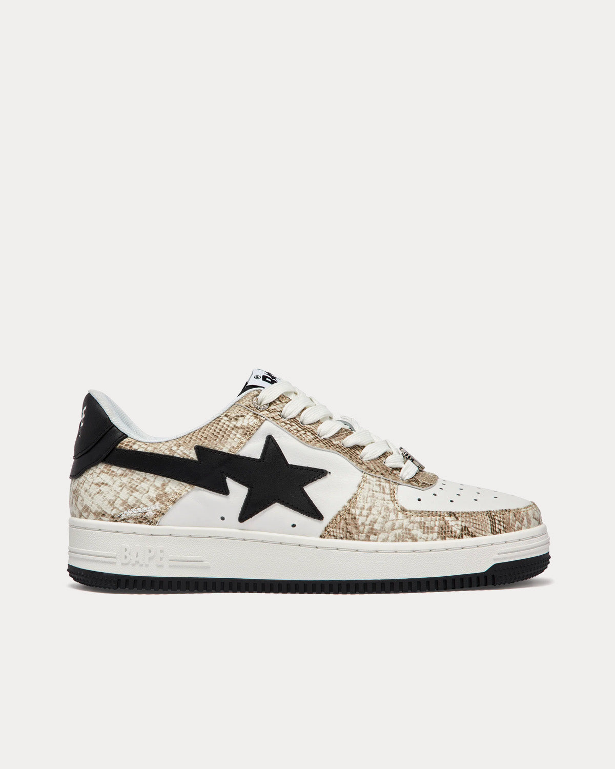 A Bathing APE Bape Sta Snake Beige Low Top Sneakers - 1