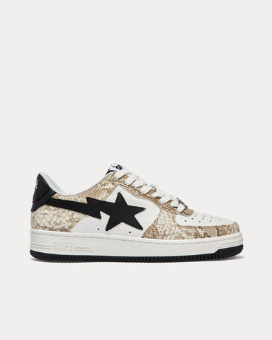 A Bathing APE Bape Sta Snake Beige Low Top Sneakers