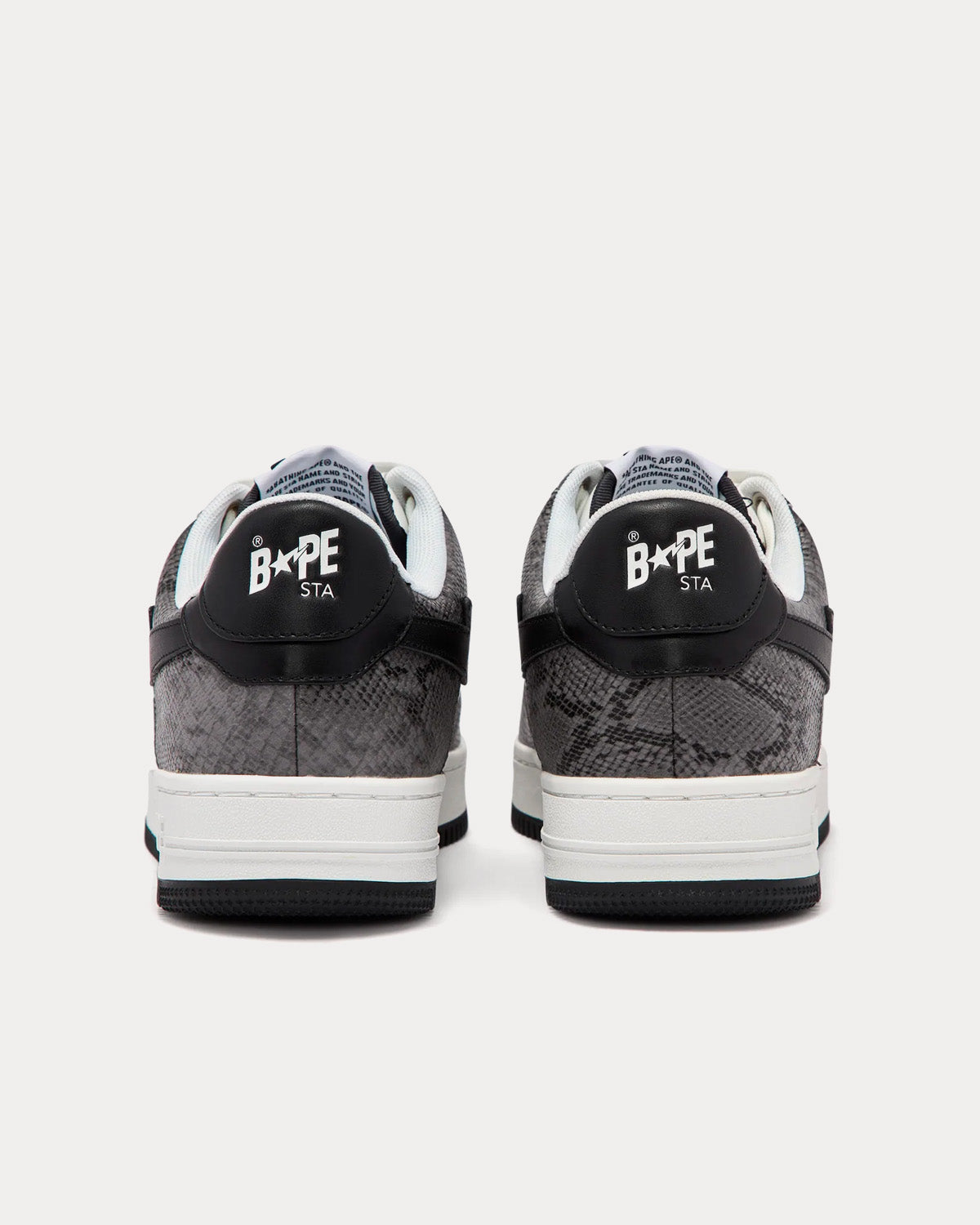 A Bathing APE Bape Sta Snake Black Low Top Sneakers - 4