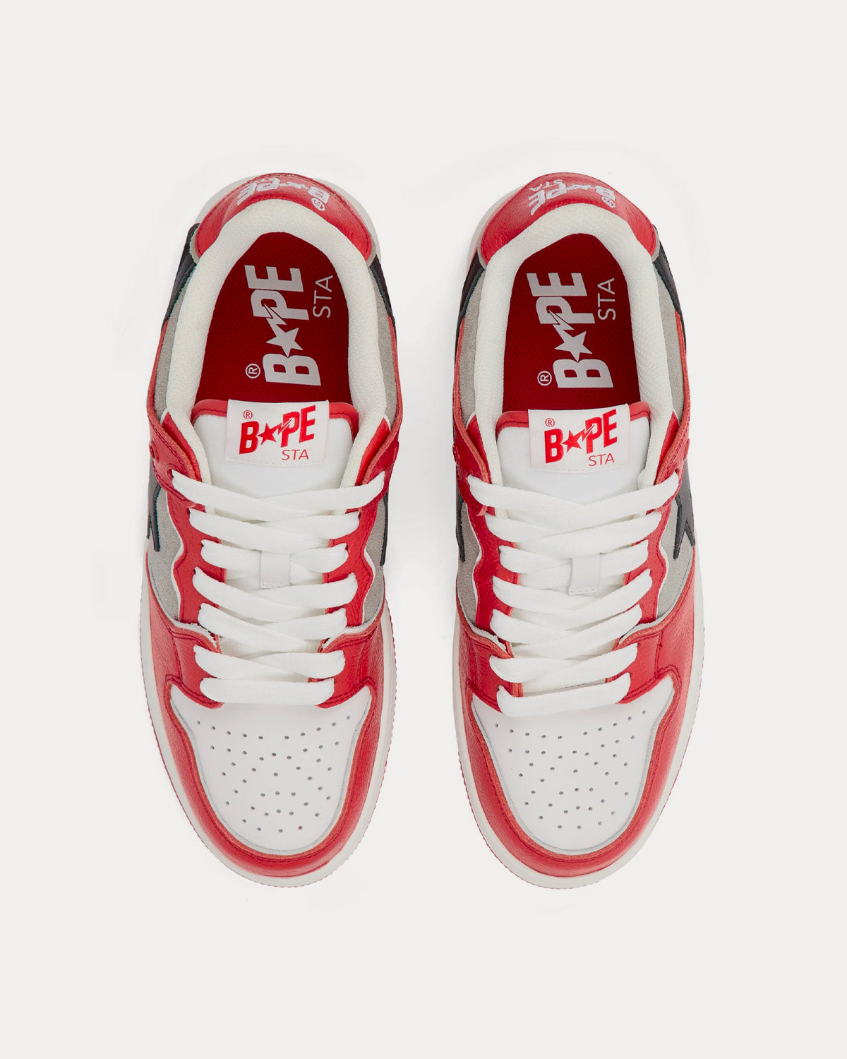 A Bathing APE SK8 STA M1 Red Low Top Sneakers - 2