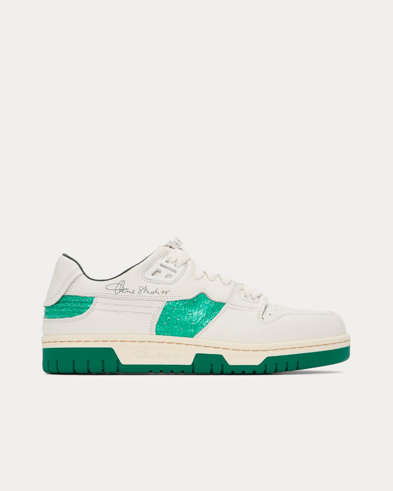 Acne Studios White / Green Low Top Sneakers - 1