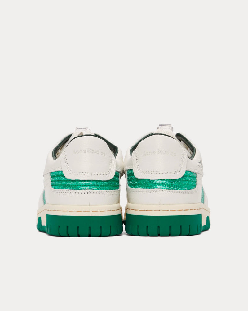 Acne Studios White / Green Low Top Sneakers - 3