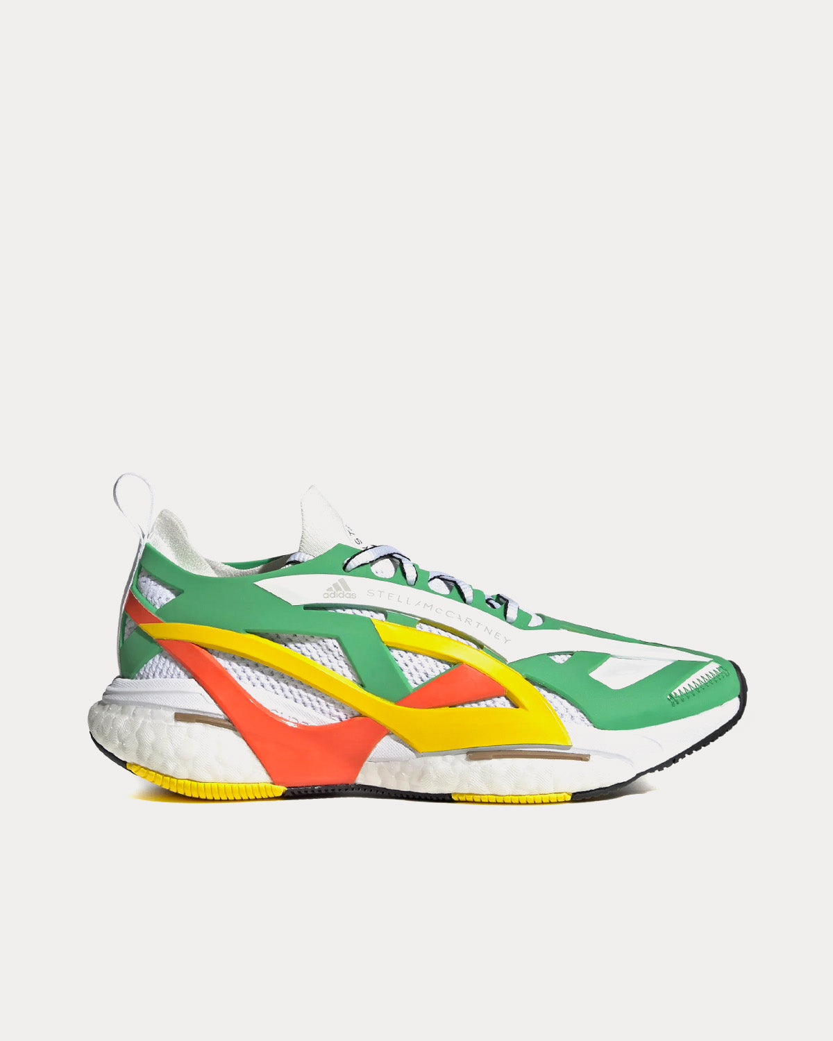 Adidas X Stella McCartney - Solarglide Green / Cloud White / Semi Impact Orange Running Shoes