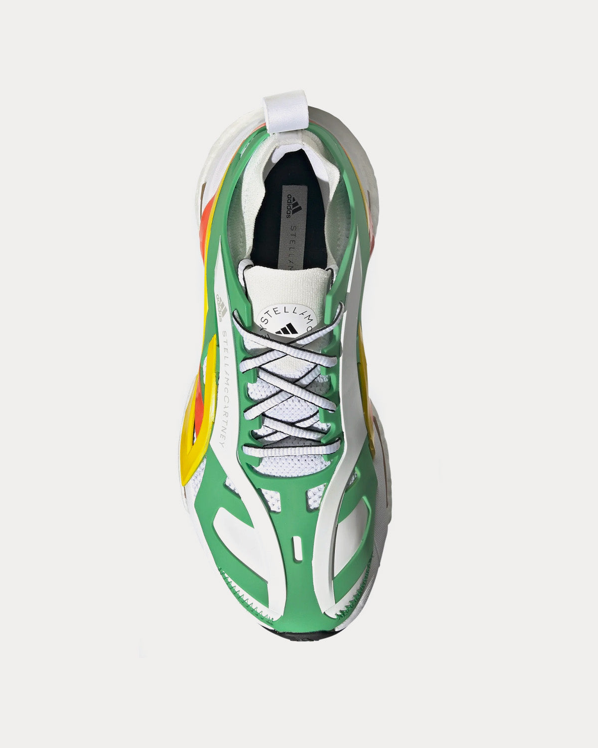 Adidas X Stella McCartney - Solarglide Green / Cloud White / Semi Impact Orange Running Shoes