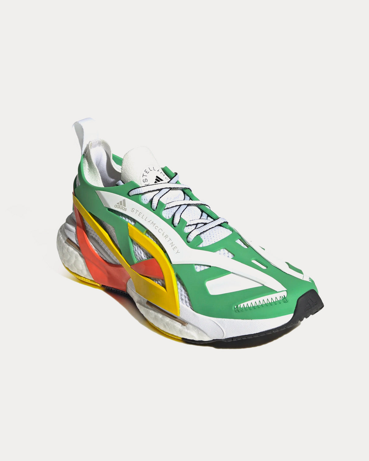 Adidas X Stella McCartney - Solarglide Green / Cloud White / Semi Impact Orange Running Shoes