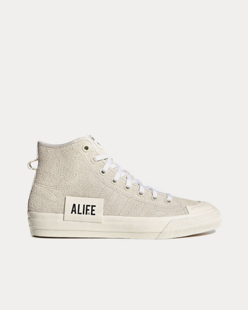 Adidas x Alife Nizza Hi Cream White High Top Sneakers - 1