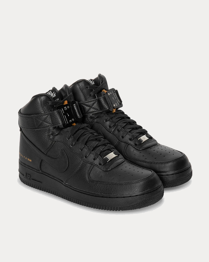 Nike x ALYX Air Force 1 Black and University Red High Top Sneakers