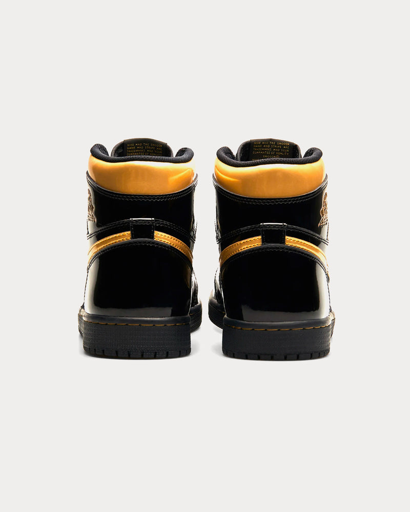 Jordan AIR JORDAN 1 HI OG RETRO Black & Metallic Gold High Top Sneakers - 3