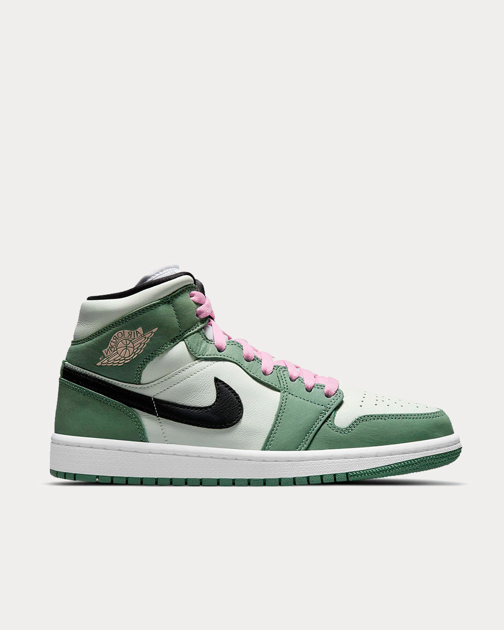 Jordan Air Jordan 1 Mid SE Dutch Green / Black / Pink High Top Sneakers - 1