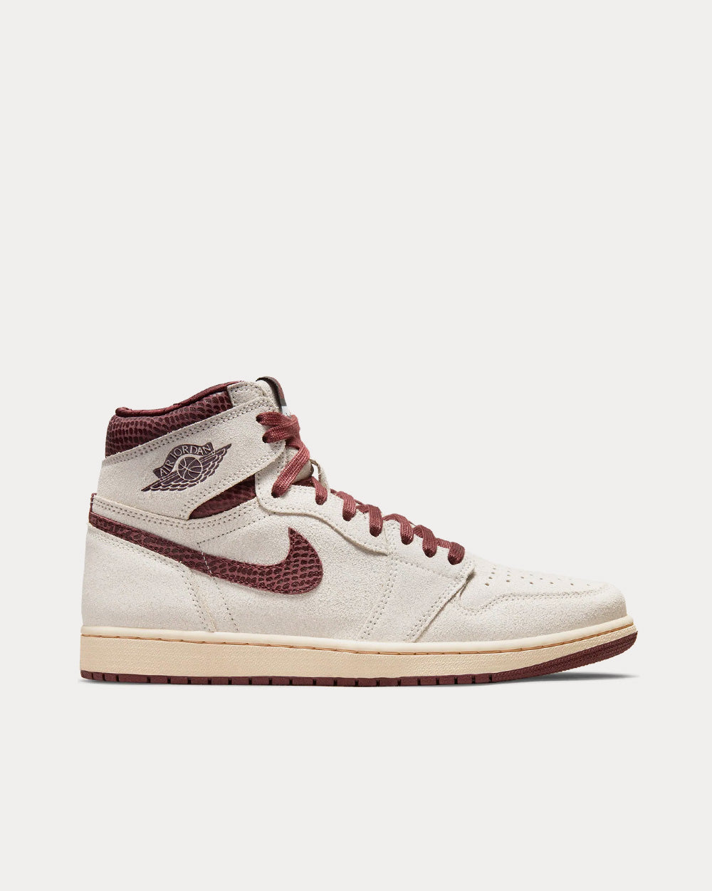 Jordan x A Ma Maniere Air Jordan 1 Retro High OG Sail / Burgundy / White High Top Sneakers - 1