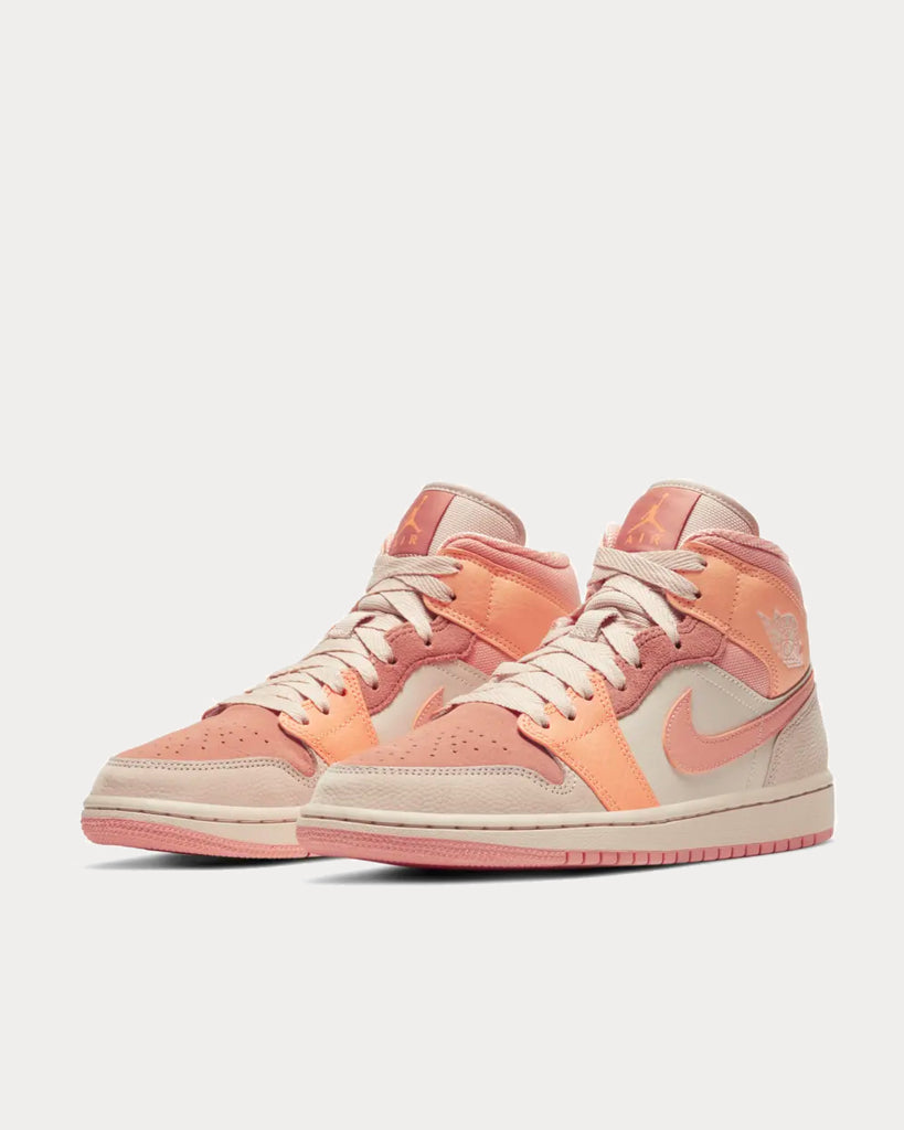 Jordan Air Jordan 1 Mid Apricot Orange High Top Sneakers Sneak