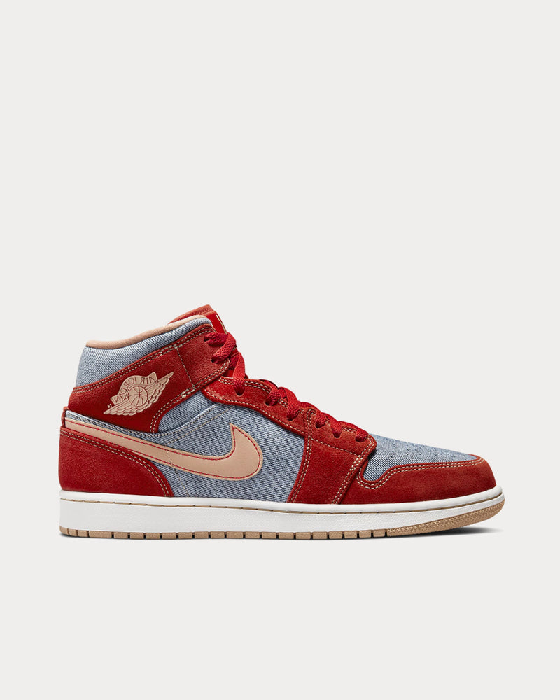 Jordan Air Jordan 1 Mid SE Cinnabar / White / Hemp High Top Sneakers - 1