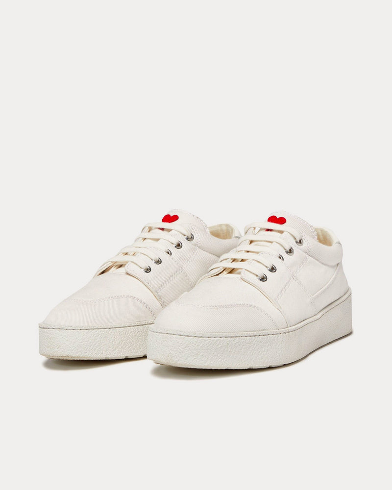 AMI Ami De Coeur Denim White Low Top Sneakers - 2