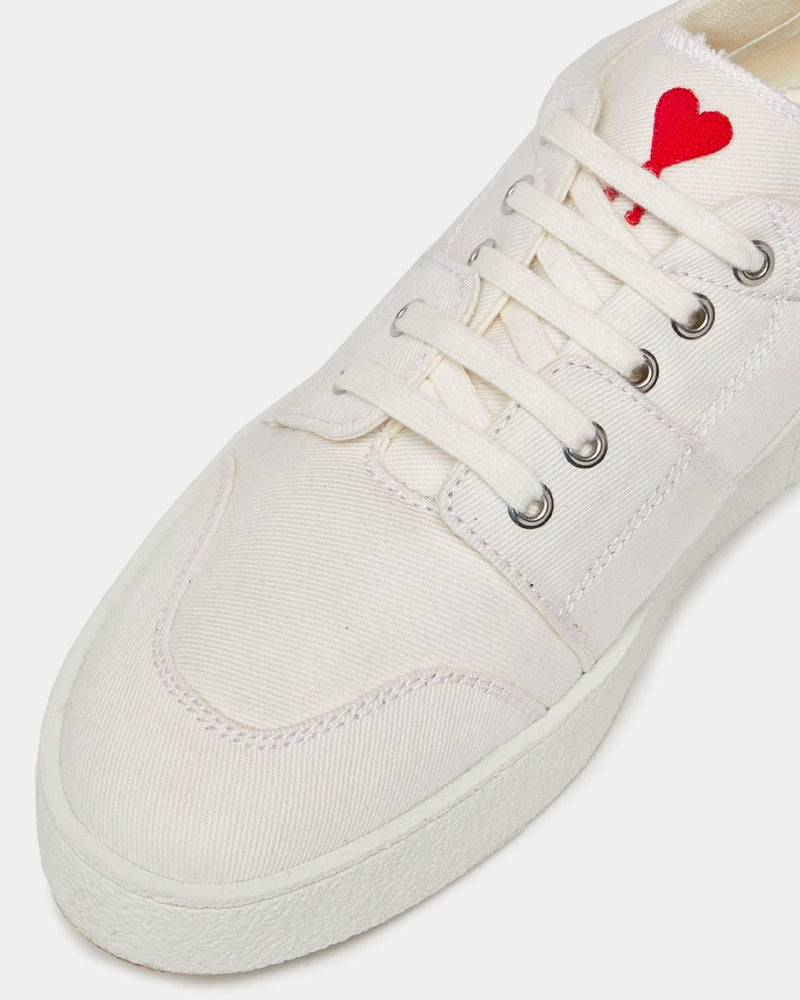 AMI Ami De Coeur Denim White Low Top Sneakers - 4