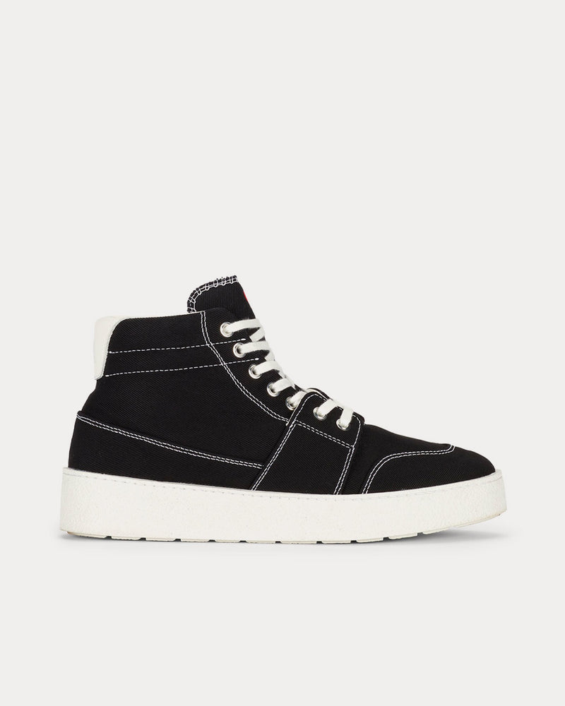 AMI Ami De Coeur Denim Black High Top Sneakers - 1