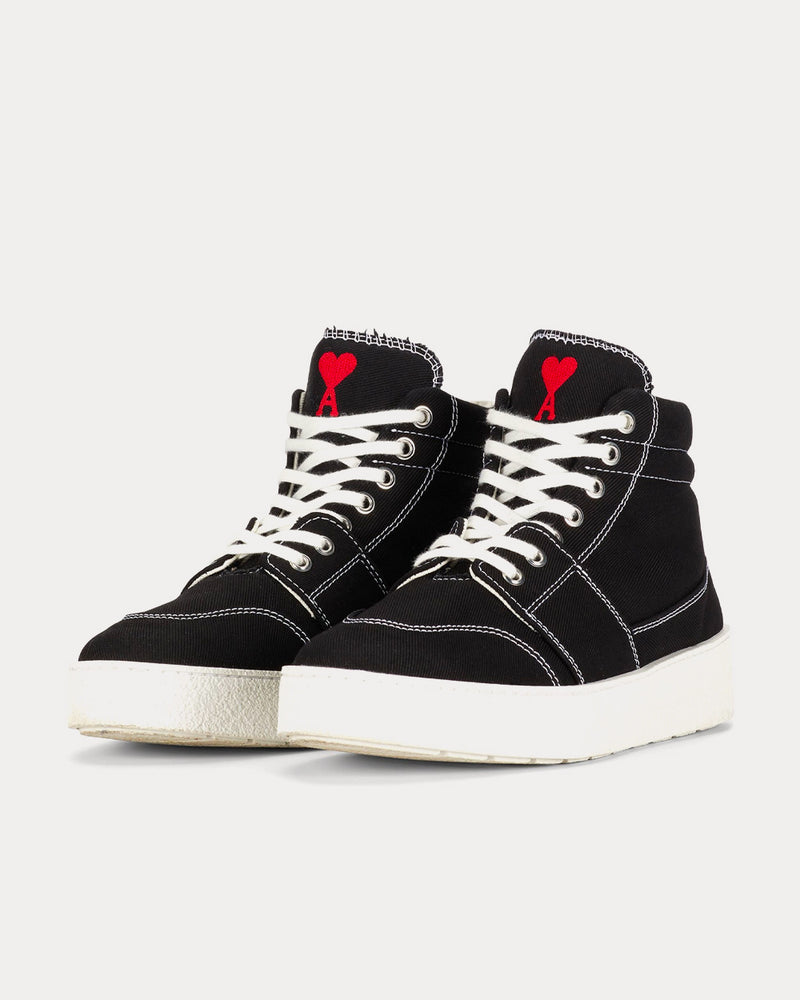 AMI Ami De Coeur Denim Black High Top Sneakers - 2