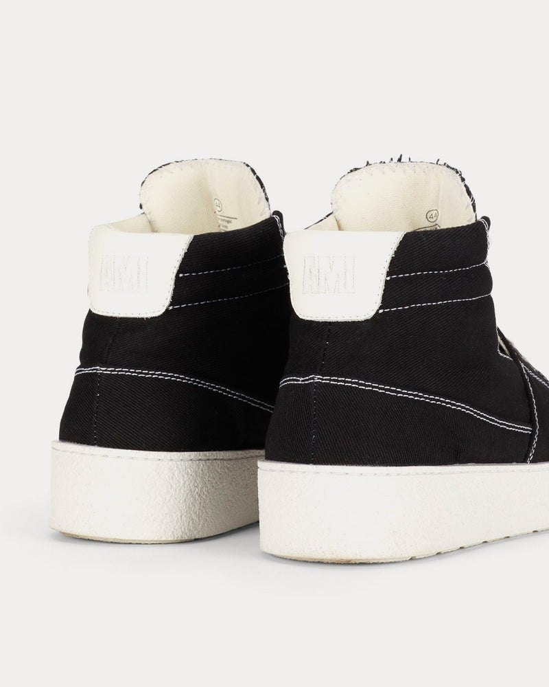 AMI Ami De Coeur Denim Black High Top Sneakers - 3