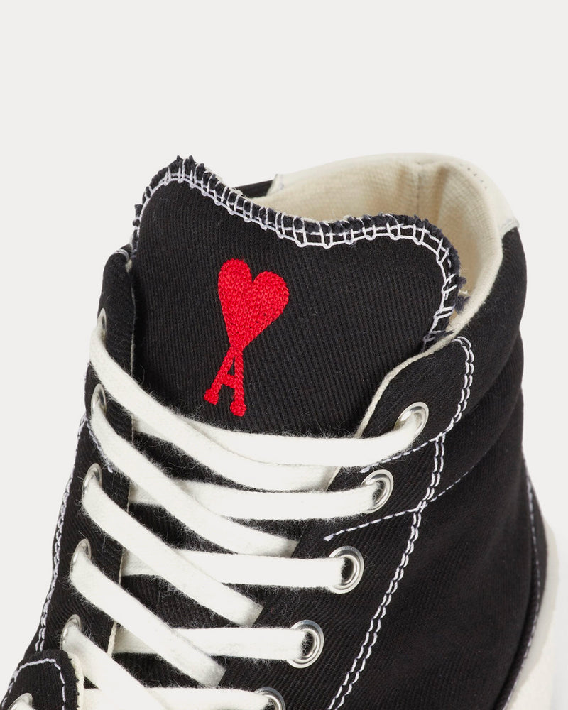 AMI Ami De Coeur Denim Black High Top Sneakers - 4