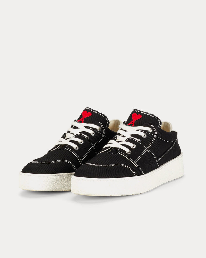 AMI Ami De Coeur Denim Black Low Top Sneakers - 2