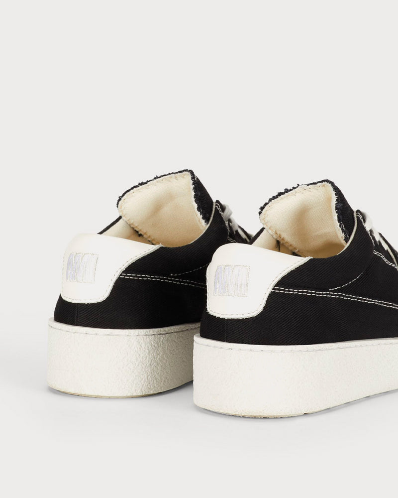 AMI Ami De Coeur Denim Black Low Top Sneakers - 3