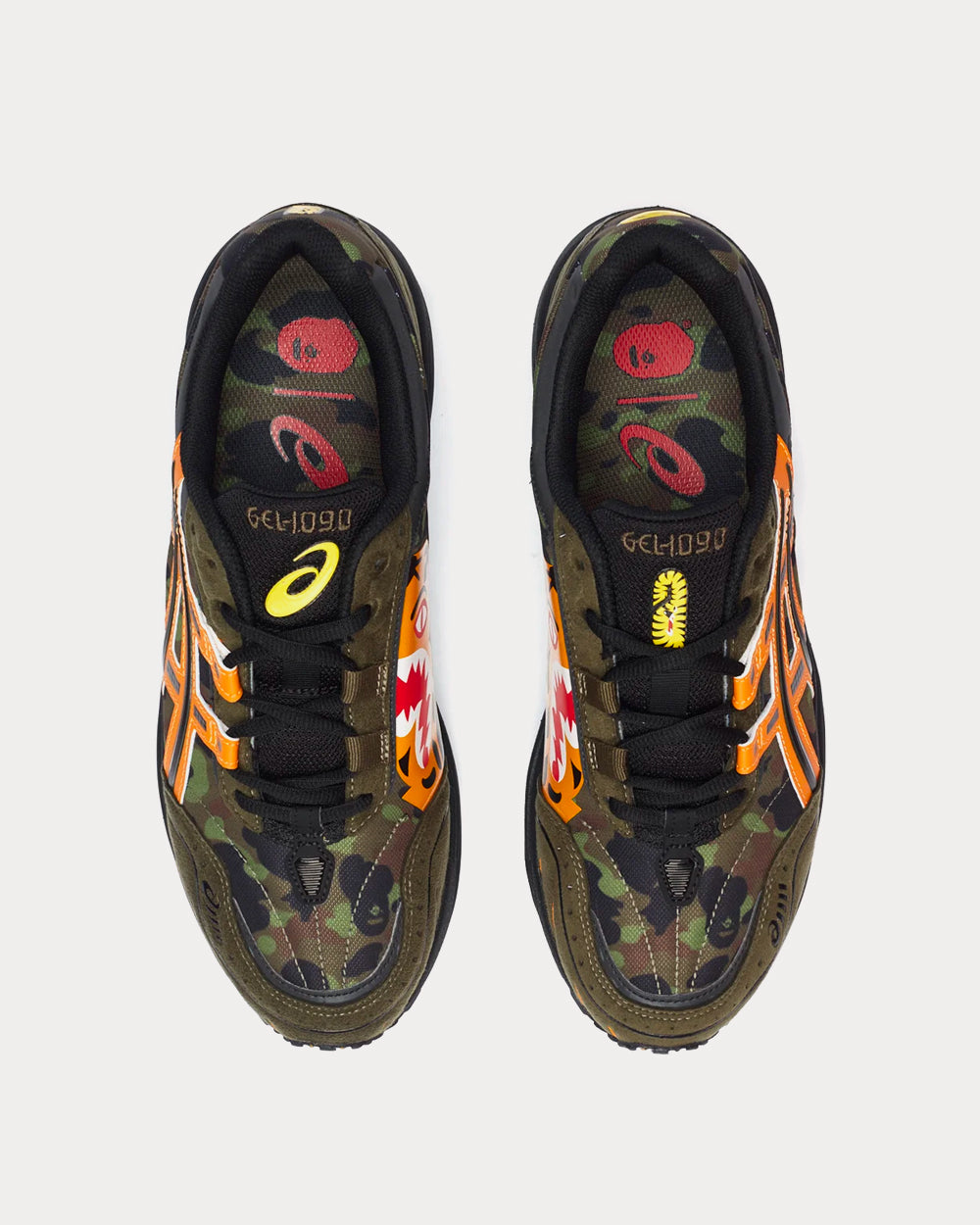 Asics GEL 1090 x Bape Aloe Bengal Orange Low Top Sneakers Sneak in Peace