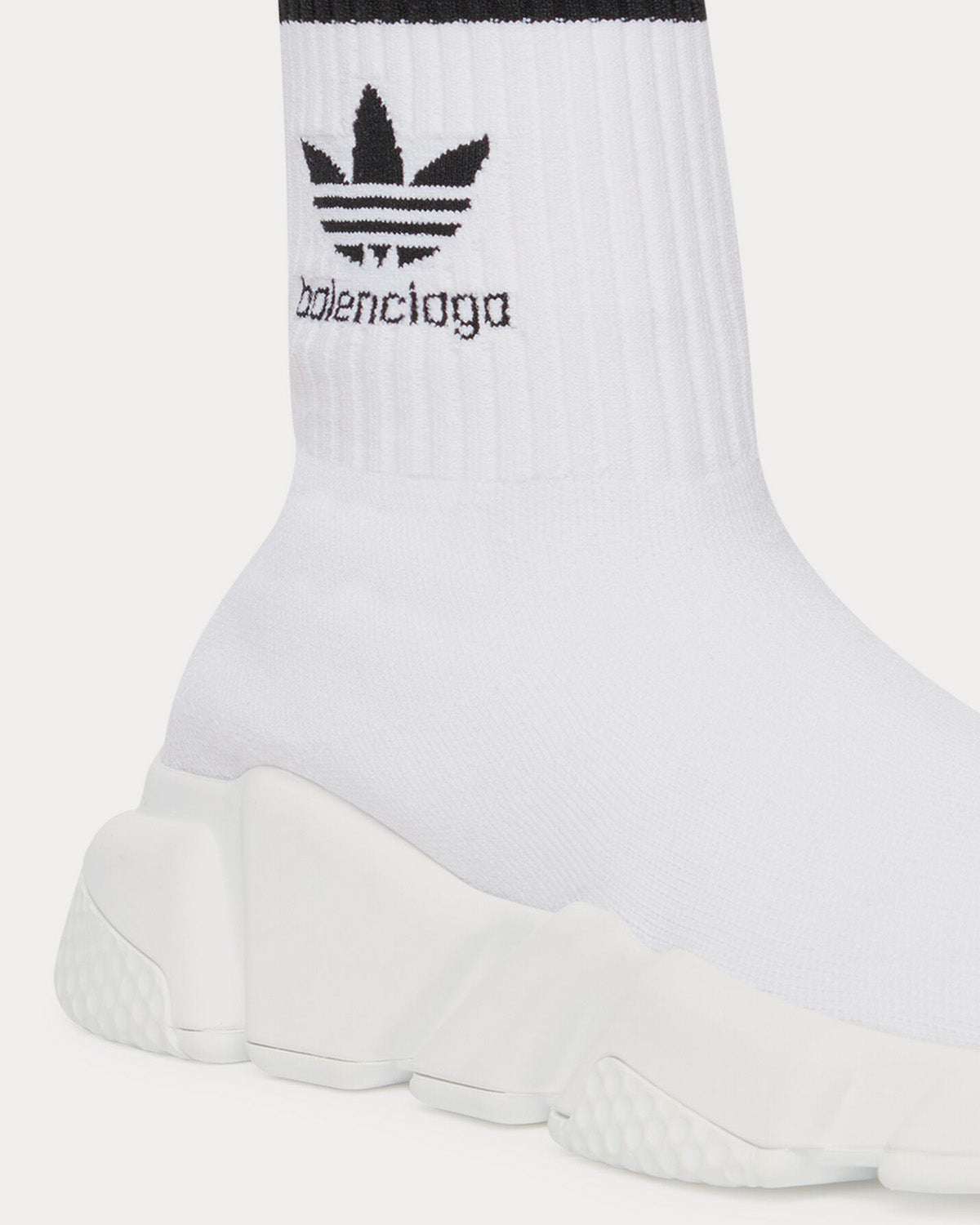 Balenciaga x Adidas Speed Knit White High Top Sneakers - 6