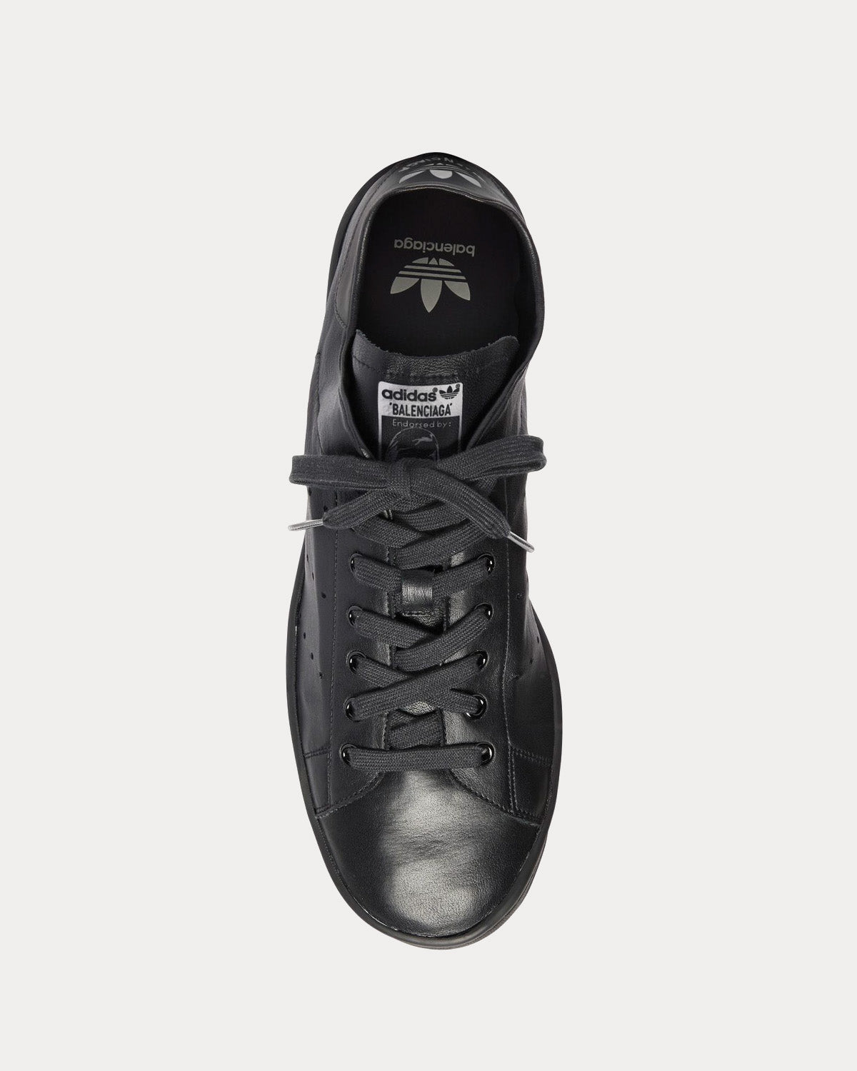 Balenciaga x Adidas Stan Smith Leather Black Low Top Sneakers - 2