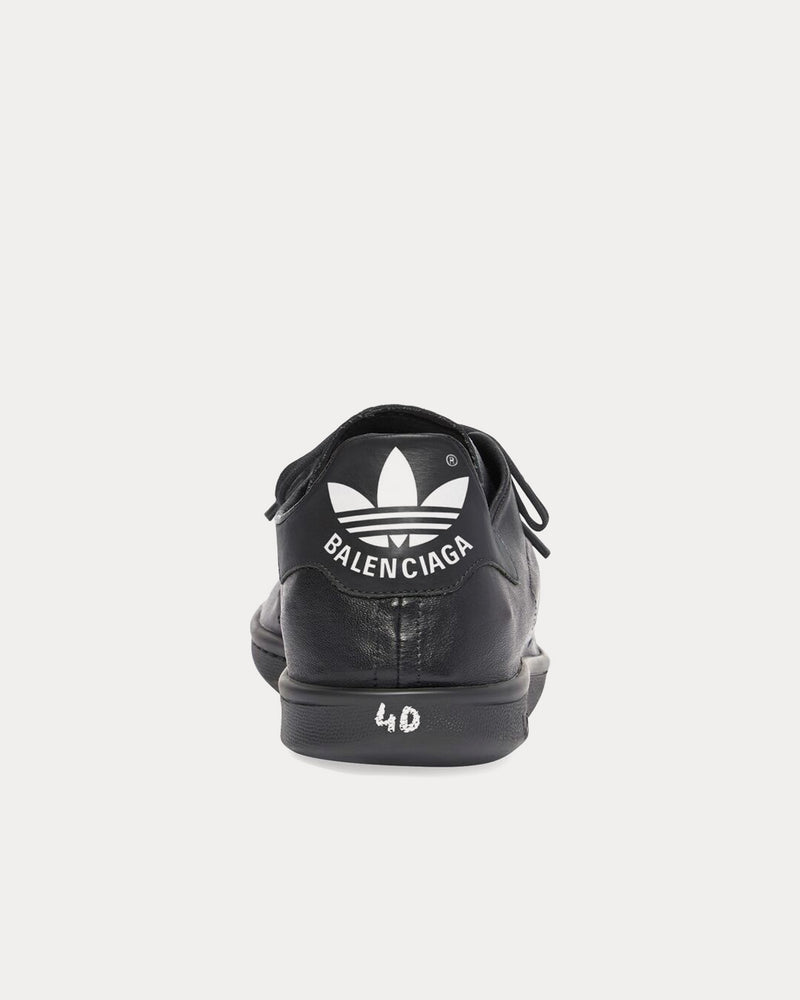 Balenciaga x Adidas Stan Smith Leather Black Low Top Sneakers - 4